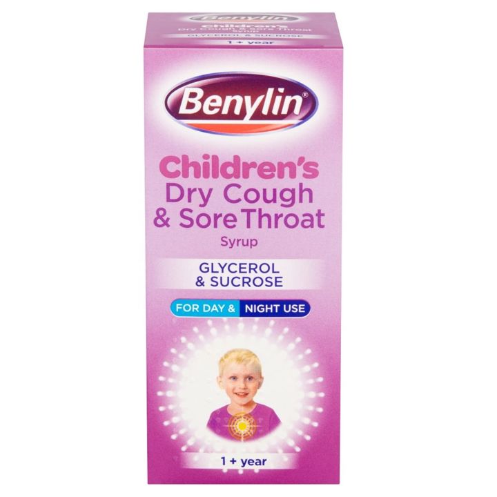 Benylin Children's Dry Cough and Sore Throat Syrup 1+ Year 125ml Your Meds Delivered