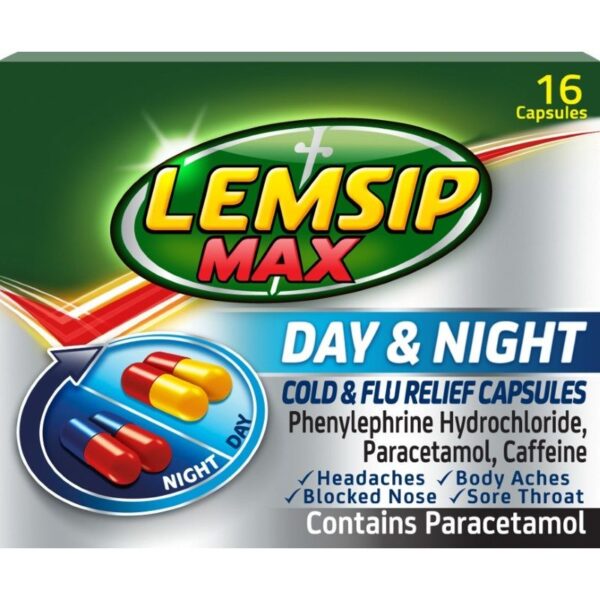 Lemsip Max Day & Night Cold & Flu Relief Capsules - 16 Capsules