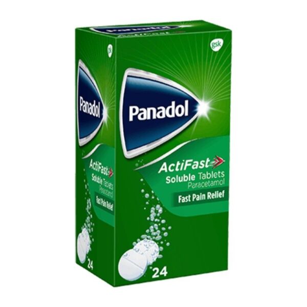 Panadol Paracetamol Pain Relief Tablets 500mg ActiFast Soluble 24s