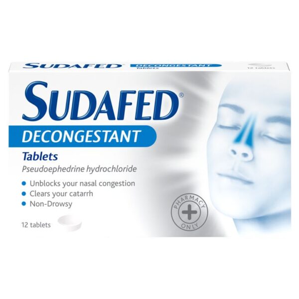 Sudafed Decongestant 12 tablets