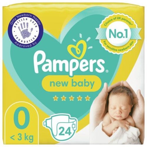 Pampers New Baby Size 0 Nappies carry pack x 24